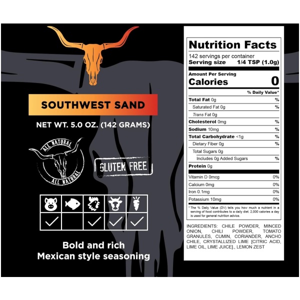 Cuso Cuts - Southwest Sand Seasoning - BBQ Rub - 5.0 oz - Image 2